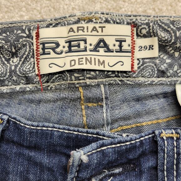 Ariat Real Denim Women’s Jeans 29R Vintage Blue Flare Bootcut Western Style - Picture 4 of 12
